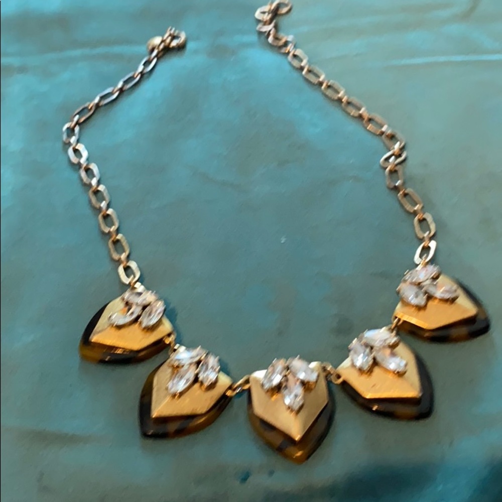 Jcrew Tortoise And Crystal Statement Necklace - image 2